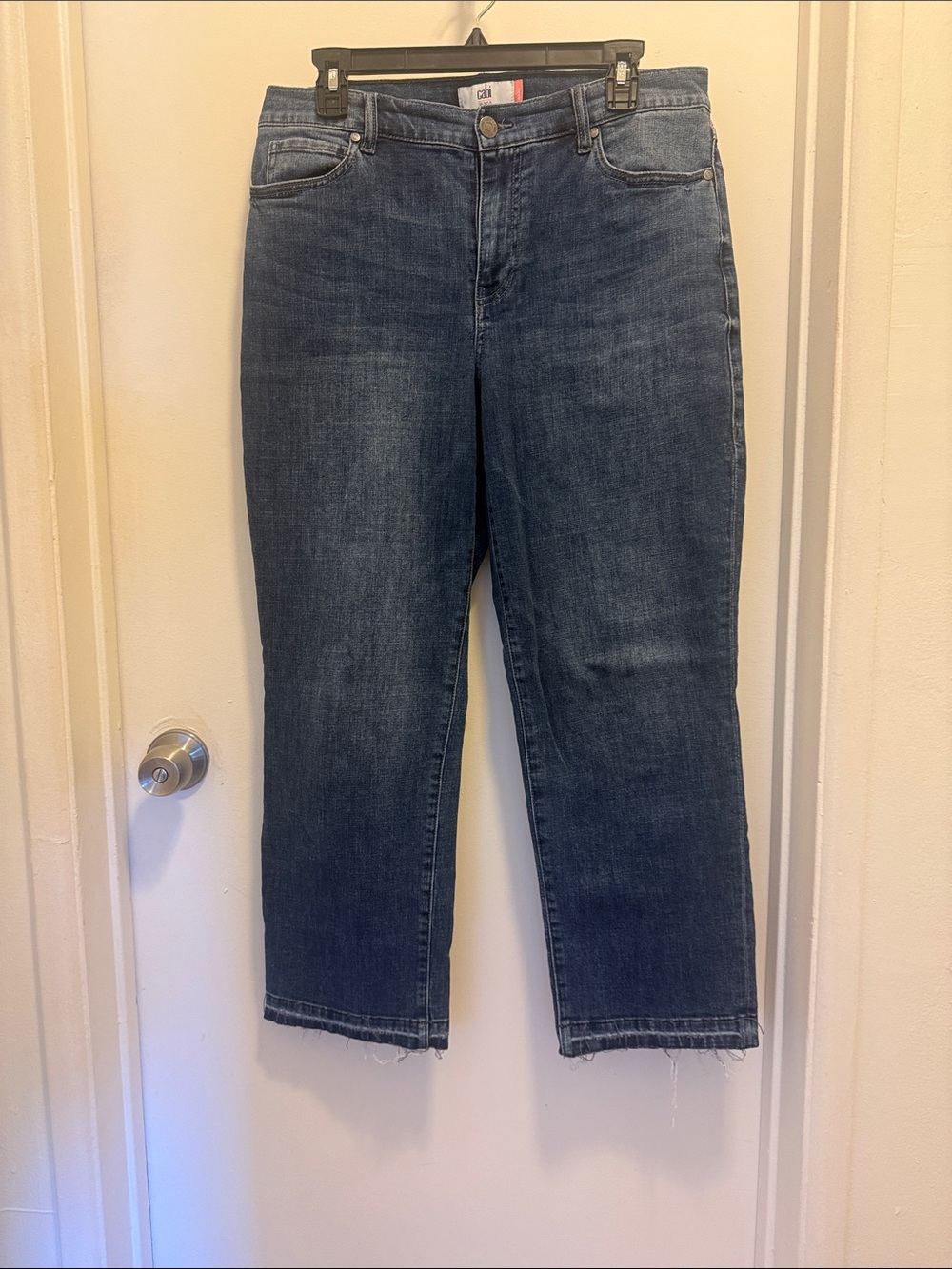CAbi Women's Dark Blue Cropped Straight Jeans